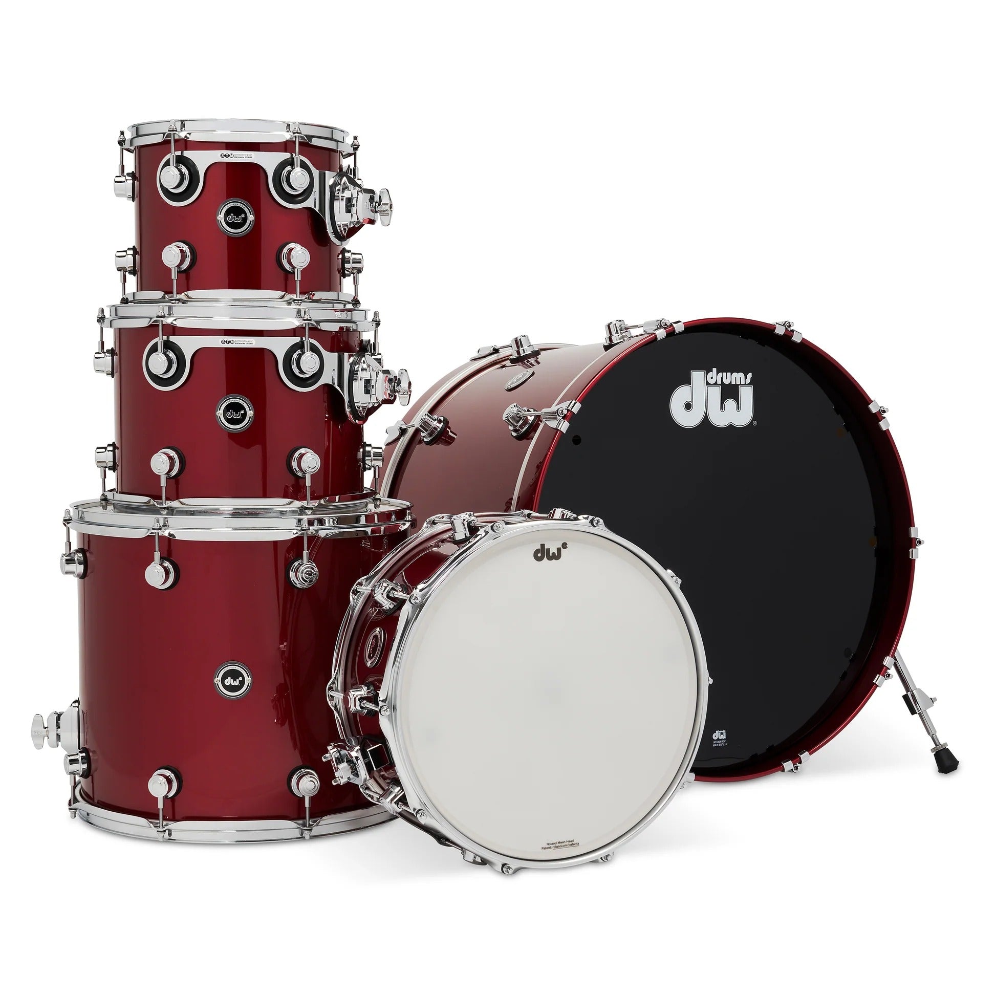 DWe Acoustic/Electric 5-Piece 10/12/14/16/22 Drum Kit Set Shell Pack in Black Cherry Metallic Lacquer *IN STOCK*
